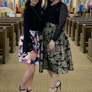 Shein Black & Gold Skirt